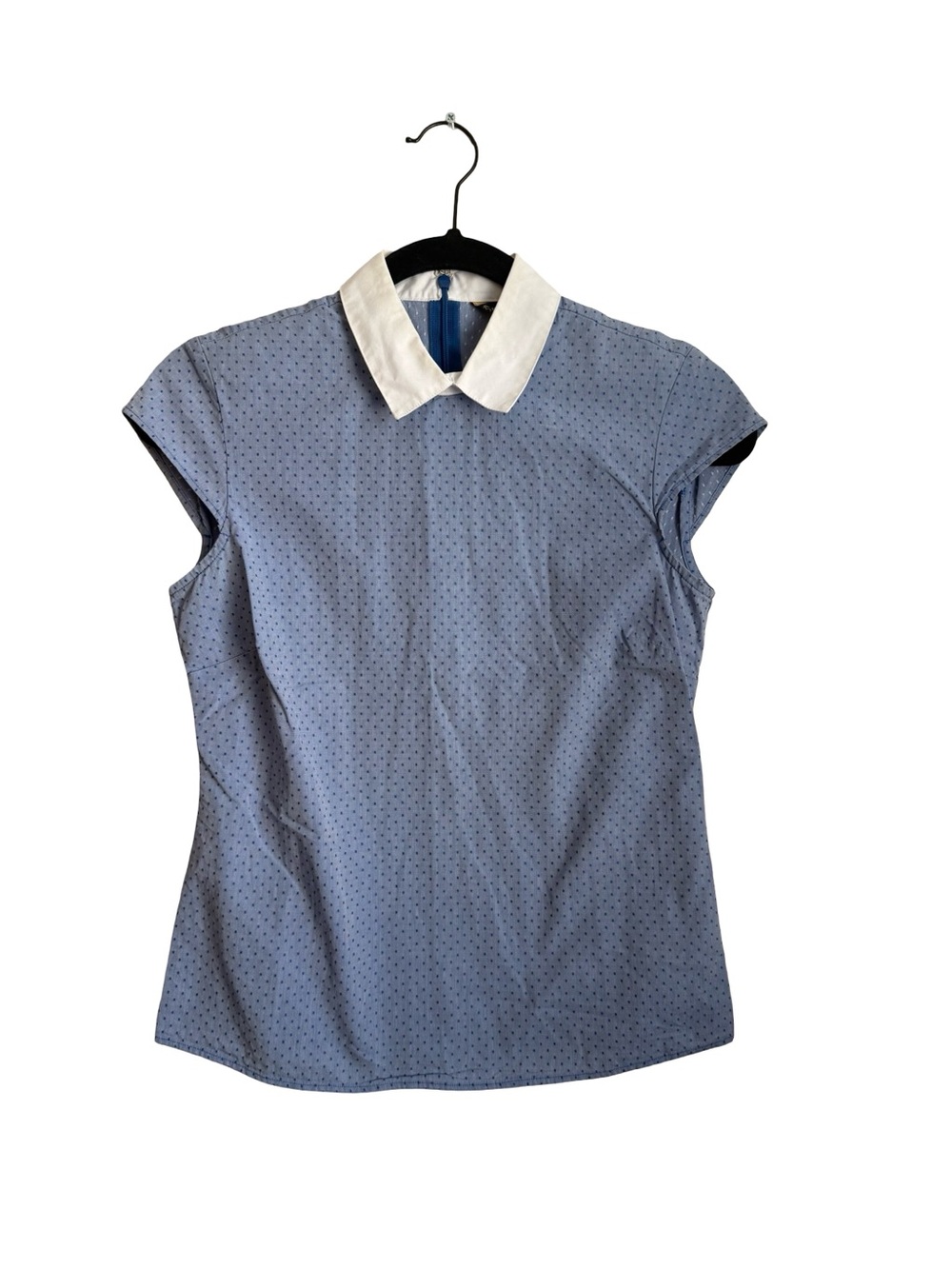 Brooks Brothers Petite Blue Micro Dot Collar Blouse 0P